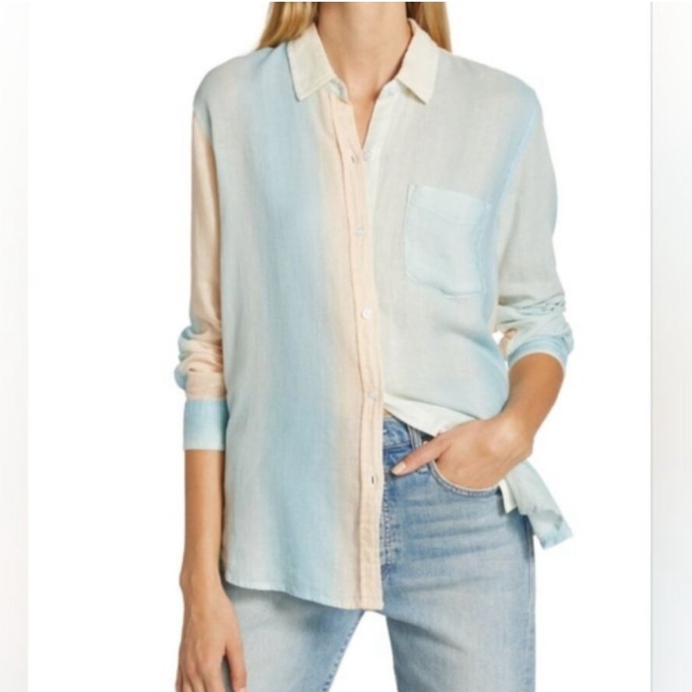 Rails Pastel Stripe Button-Down Shirt in Light Blue and Cream
